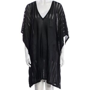 Eres Black Black Cover-up V-Neck Dress Size M/L